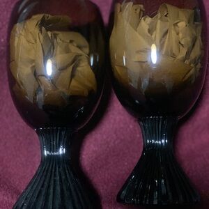 Elegant Black Glass Goblets
